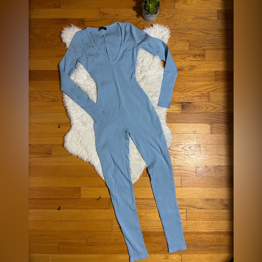 Naked Wardrobe Light Blue Jumpsuit - Picture 2 of 10